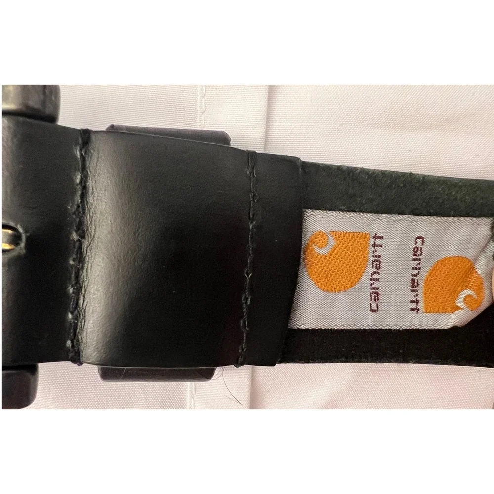 Carhartt Mens Black Full Grain Leather Belt WB5510-M Size 36 Workwear Utility